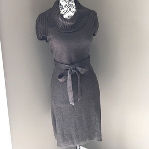 Grey cowl neck sweater dress